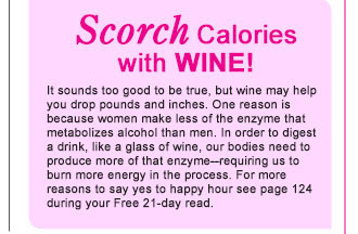 Scorch Calories with Wine